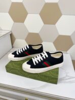 GG JULIO SNEAKER WITH WEB BLACK CANVAS - 图片 3