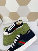 GG JULIO SNEAKER WITH WEB BLACK CANVAS - 图片 4
