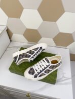 GG JULIO SNEAKER WITH WEB NAVY PATTERNED CANVAS - 图片 6