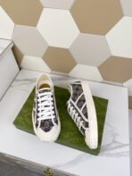 GG JULIO SNEAKER WITH WEB NAVY PATTERNED CANVAS - 图片 4