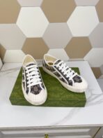 GG JULIO SNEAKER WITH WEB NAVY PATTERNED CANVAS - 图片 2