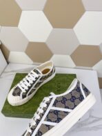GG JULIO SNEAKER WITH WEB NAVY PATTERNED CANVAS - 图片 7