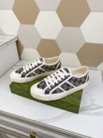 GG JULIO SNEAKER WITH WEB NAVY PATTERNED CANVAS - 图片 3