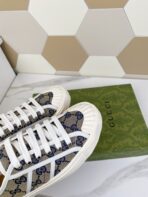 GG JULIO SNEAKER WITH WEB NAVY PATTERNED CANVAS - 图片 5