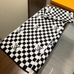 DAMIER SCARF 200 CM IN BLACK MIX WHITE CASHMERE 388193 - 图片 6