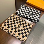 DAMIER SCARF 200 CM IN BLACK MIX WHITE CASHMERE 388193 - 图片 8