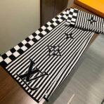 GRAPHICAL 180 CM SCARF IN WHITE MIX BLACK CASHMERE 388201 - 图片 6