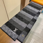 DAMIER HERITAGE SCARF 180 CM IN BLACK MIX GRAY CASHMERE 391150 - 图片 4