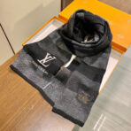 DAMIER HERITAGE SCARF 180 CM IN BLACK MIX GRAY CASHMERE 391150 - 图片 2