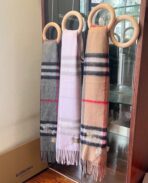 CLASSIC CHECK SCARF 180 CM IN DOVE GRAY MIX BLACK CASHMERE 394771 - 图片 7