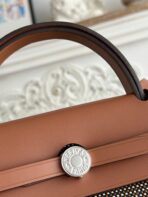 HERBAG MESSENGER 31 BAG IN DARK BROWN H VIKING CANVAS AND COWHIDE - 图片 2