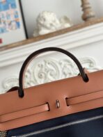 HERBAG MESSENGER 31 BAG IN DARK BROWN H VIKING CANVAS AND COWHIDE - 图片 4