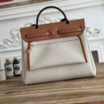 HERBAG ZIP 31 LAQUERED BAG IN OFF-WHITE MIX YELLOW H PLUME CANVAS - 图片 9