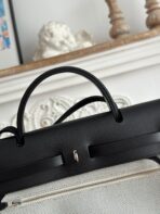 HERBAG ZIP 31 LAQUERED BAG IN OFF-WHITE MIX BLACK H PLUME CANVAS - 图片 5