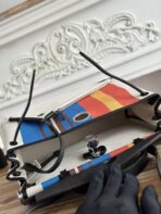 HERBAG ZIP 31 LAQUERED BAG IN BLUE MIX RED H PLUME CANVAS - 图片 7