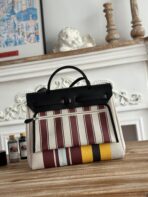 HERBAG ZIP 31 LAQUERED BAG IN BROWN MIX YELLOW H PLUME CANVAS - 图片 8