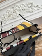 HERBAG ZIP 31 LAQUERED BAG IN BROWN MIX YELLOW H PLUME CANVAS - 图片 3