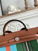 HERBAG ZIP 31 LAQUERED BAG IN GREEN MIX BLUE H PLUME CANVAS - 图片 2