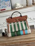 HERBAG ZIP 31 LAQUERED BAG IN GREEN MIX BLUE H PLUME CANVAS - 图片 6