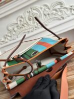 HERBAG ZIP 31 LAQUERED BAG IN GREEN MIX BLUE H PLUME CANVAS - 图片 9