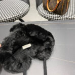 DEERSTALKER HAT IN BLACK WOOL AND FLEECE 434696 - 图片 7