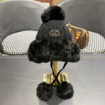 DEERSTALKER HAT IN BLACK WOOL AND FLEECE 434696