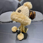 DEERSTALKER HAT IN COOKIE TAN WOOL AND FLEECE 434697 - 图片 2
