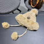 DEERSTALKER HAT IN COOKIE TAN WOOL AND FLEECE 434697 - 图片 4