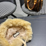 DEERSTALKER HAT IN COOKIE TAN WOOL AND FLEECE 434697 - 图片 5