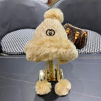 DEERSTALKER HAT IN COOKIE TAN WOOL AND FLEECE 434697