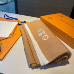 HEADLINE SCARF 200 CM IN PEANUT BROWN WOOL 393251 - 图片 3