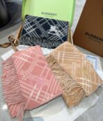 CLASSIC CHECK SCARF 168 CM IN BLACK CASHMERE 396320 - 图片 9