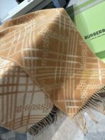 CLASSIC CHECK SCARF 168 CM IN CIDER BROWN CASHMERE 396322 - 图片 6