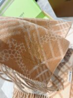 CLASSIC CHECK SCARF 168 CM IN CIDER BROWN CASHMERE 396322 - 图片 7