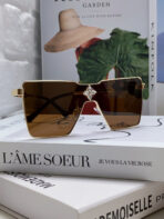 CYCLONE SUNGLASS 581374 IN GOLD METAL BRWON LENSES - 图片 3