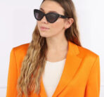 GLIMPSE CAT EYE SUNGLASSES 555886 IN BLACK ACETATE - 图片 9