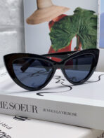 GLIMPSE CAT EYE SUNGLASSES 555886 IN BLACK ACETATE - 图片 2