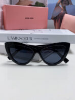 GLIMPSE CAT EYE SUNGLASSES 555886 IN BLACK ACETATE - 图片 5
