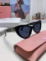 GLIMPSE CAT EYE SUNGLASSES 555886 IN BLACK ACETATE - 图片 8