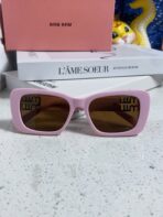 GLIMPSE SUNGLASSES 558345 IN PINK ACETATE GOLD EMBOSSED LOGO - 图片 4