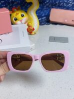 GLIMPSE SUNGLASSES 558345 IN PINK ACETATE GOLD EMBOSSED LOGO - 图片 5