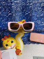 GLIMPSE SUNGLASSES 558345 IN PINK ACETATE GOLD EMBOSSED LOGO - 图片 10