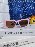 GLIMPSE SUNGLASSES 558345 IN PINK ACETATE GOLD EMBOSSED LOGO - 图片 3