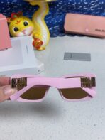 GLIMPSE SUNGLASSES 558345 IN PINK ACETATE GOLD EMBOSSED LOGO - 图片 7