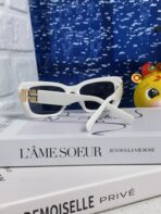 GLIMPSE SUNGLASSES 558346 IN WHITE ACETATE GOLD EMBOSSED LOGO - 图片 9