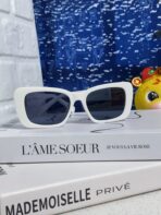 GLIMPSE SUNGLASSES 558346 IN WHITE ACETATE GOLD EMBOSSED LOGO - 图片 4