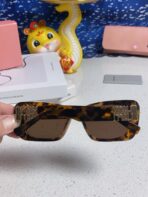 GLIMPSE SUNGLASSES 558347 IN HAVANA ACETATE GOLD EMBOSSED LOGO - 图片 6