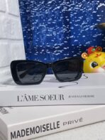GLIMPSE SUNGLASSES 558348 IN BLACK ACETATE GOLD EMBOSSED LOGO - 图片 5