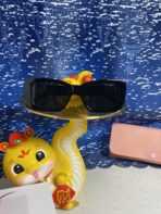 GLIMPSE SUNGLASSES 558348 IN BLACK ACETATE GOLD EMBOSSED LOGO - 图片 7
