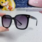 GLIMPSE SQUARE SUNGLASSES 554616 IN BLACK ACETATE GREY SMOKE LENS - 图片 5